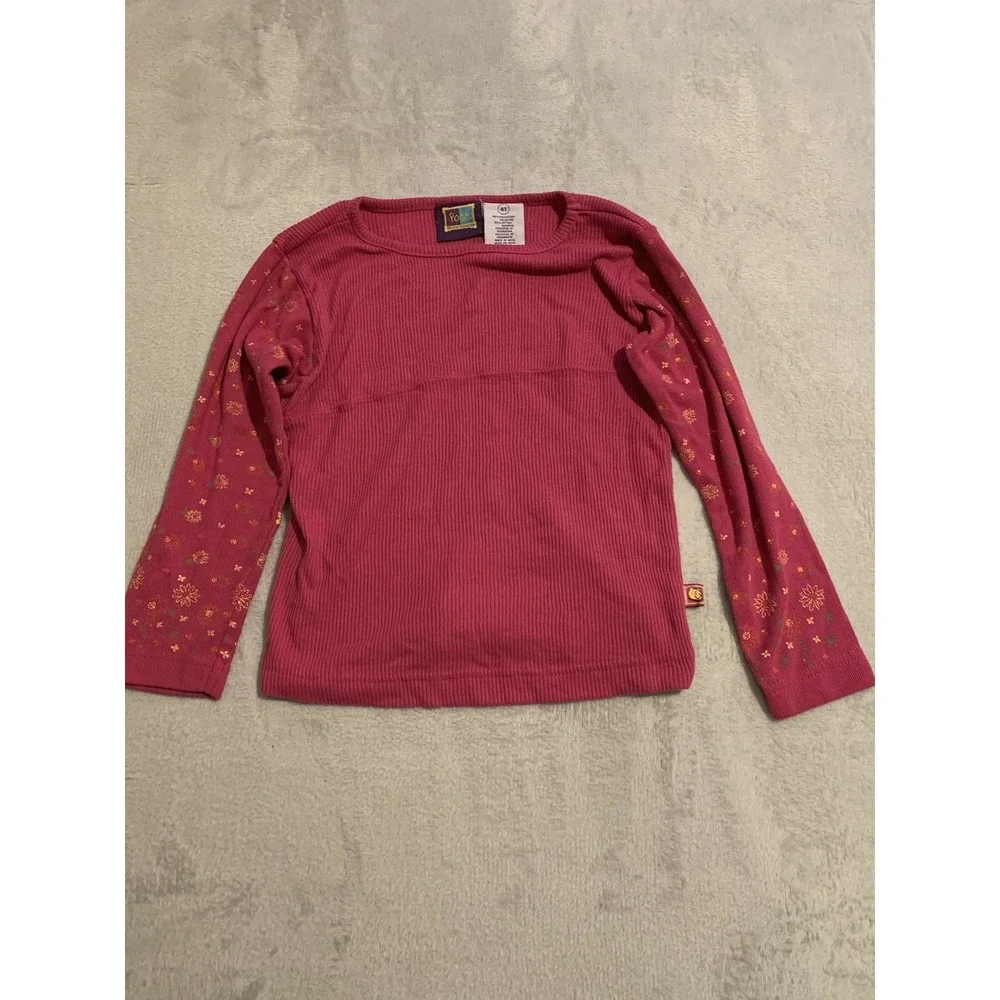 VTG Disney Winnie The Pooh 100 Acre Collection Long Ribbed Pink Shirt 4T Y2K
